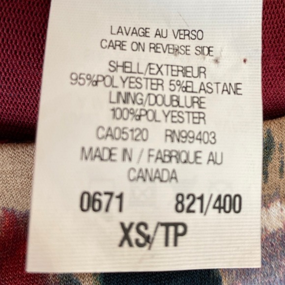 Papillon Blanc Boho 70s Floral Tapestry Sheath Dress Women XS Tan Red 3/4 Sleeve - Picture 5 of 10